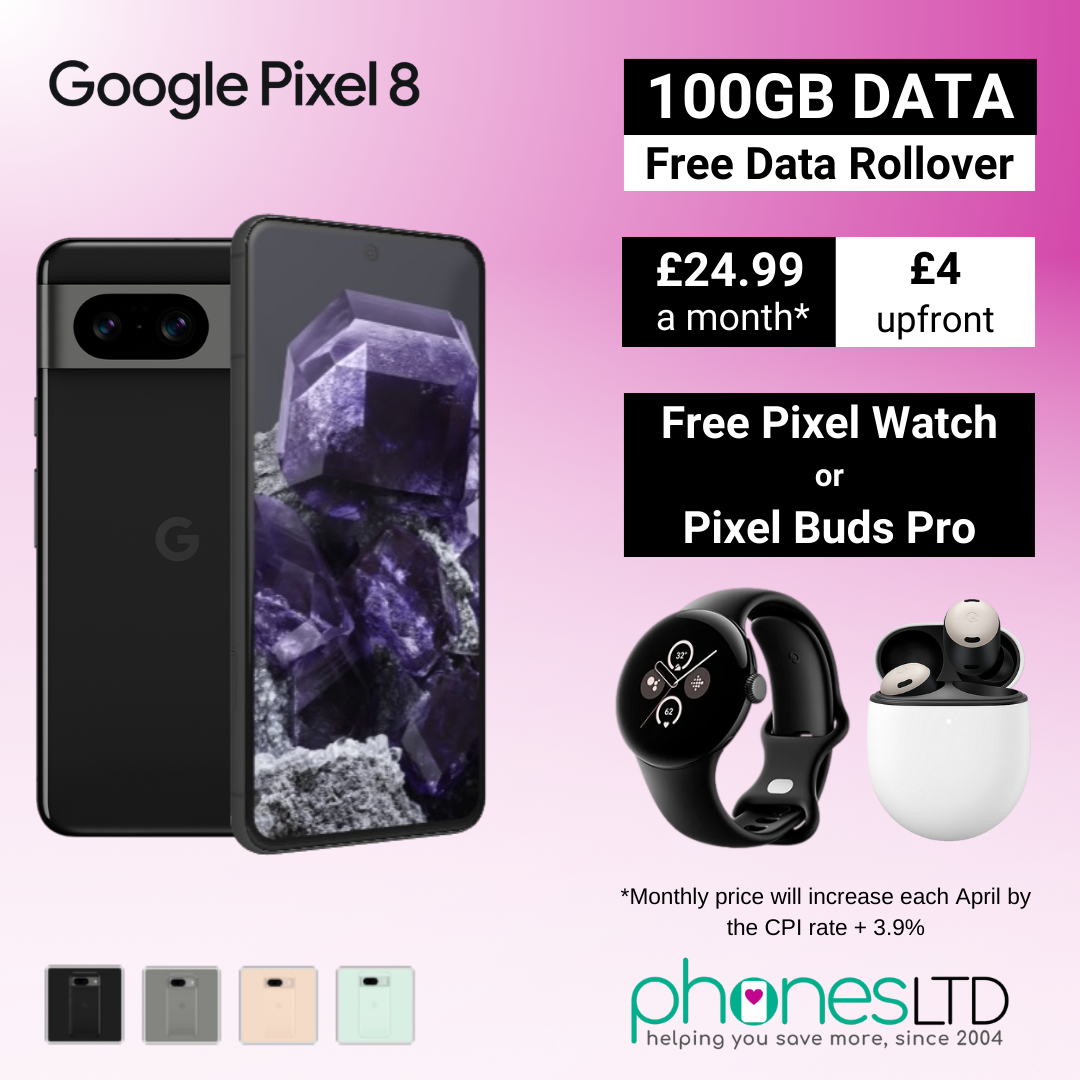 Google Pixel 8 Deals with Free Pixel Watch or Pixel Buds Pro